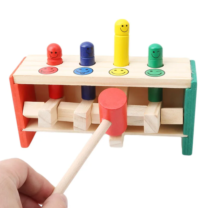 

Funny Pile Driver Exercise Hand-Eye Coordination Educational Toys Wooden Early Education Enlightenment Strike Trapeze Game