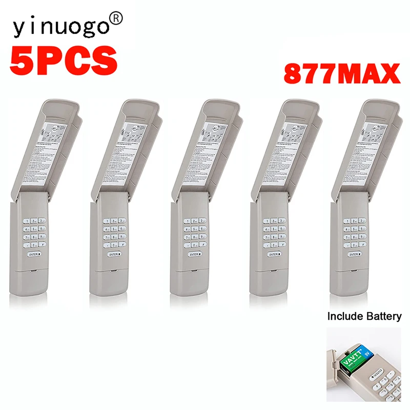 

5PCS 877MAX 377LM 977LM 976LM 376LM Remote Control Keypad Wireless Garage Door Opener Entry System 315MHz 390MHz Rolling Code