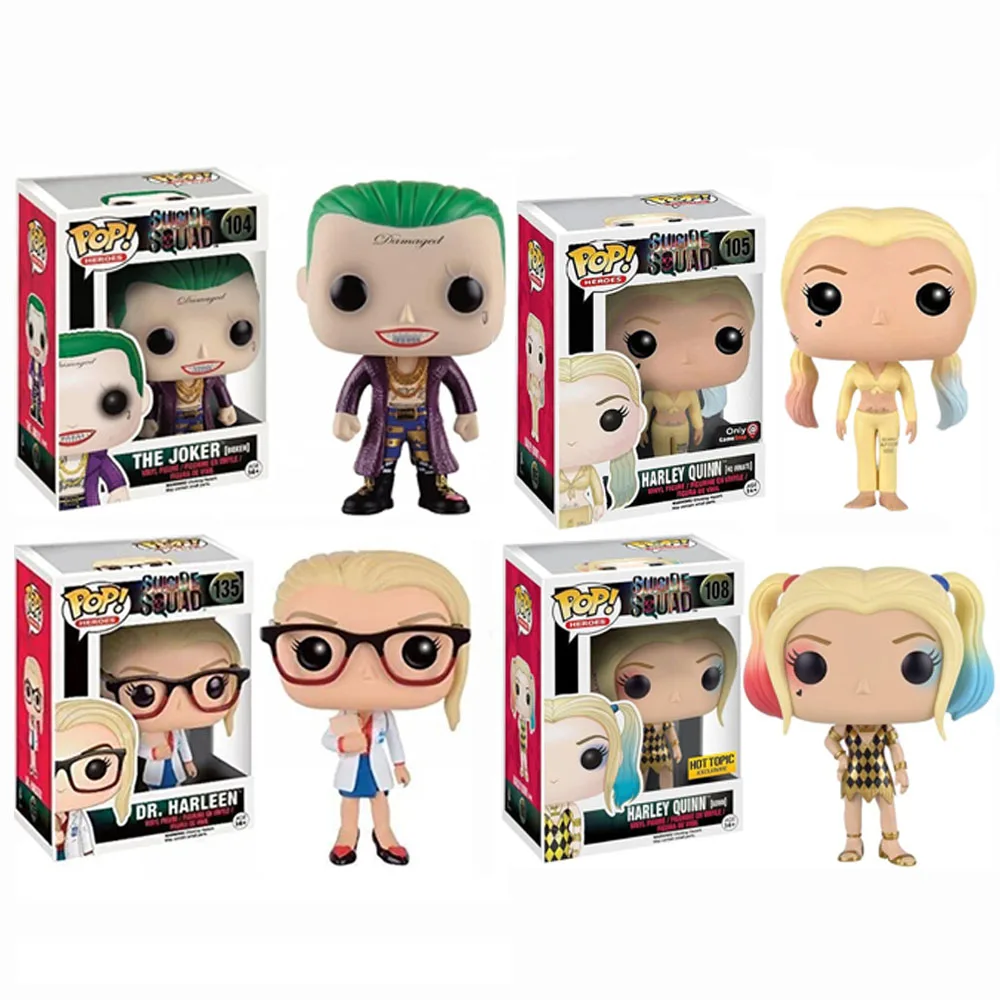 Экшн-фигурки из винила Funko Pop Heroes доктор Харлин #135 Джокер #104 Харли Квинн #105 #108