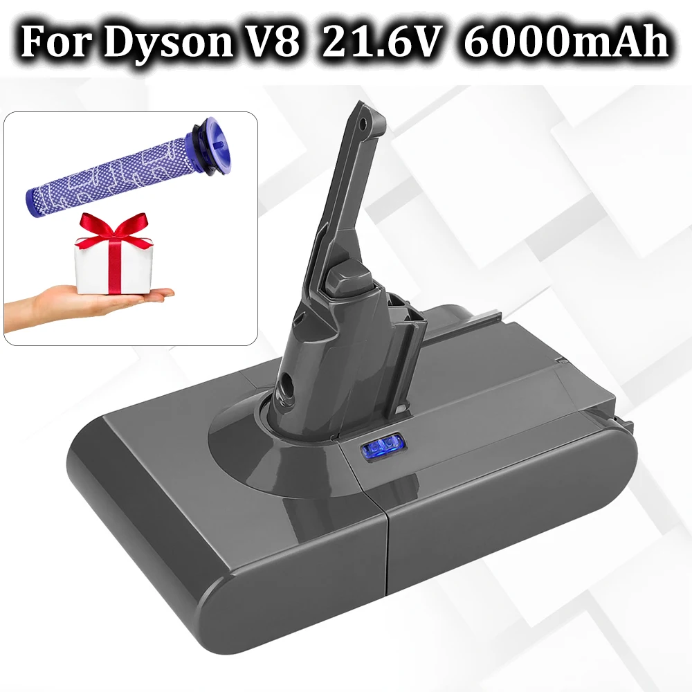 

6000mAh 21.6V Battery For Dyson V8 Battery for Dyson V8 Absolute /Fluffy/Animal/ Li-ion Vacuum Cleaner rechargeable Battery L50