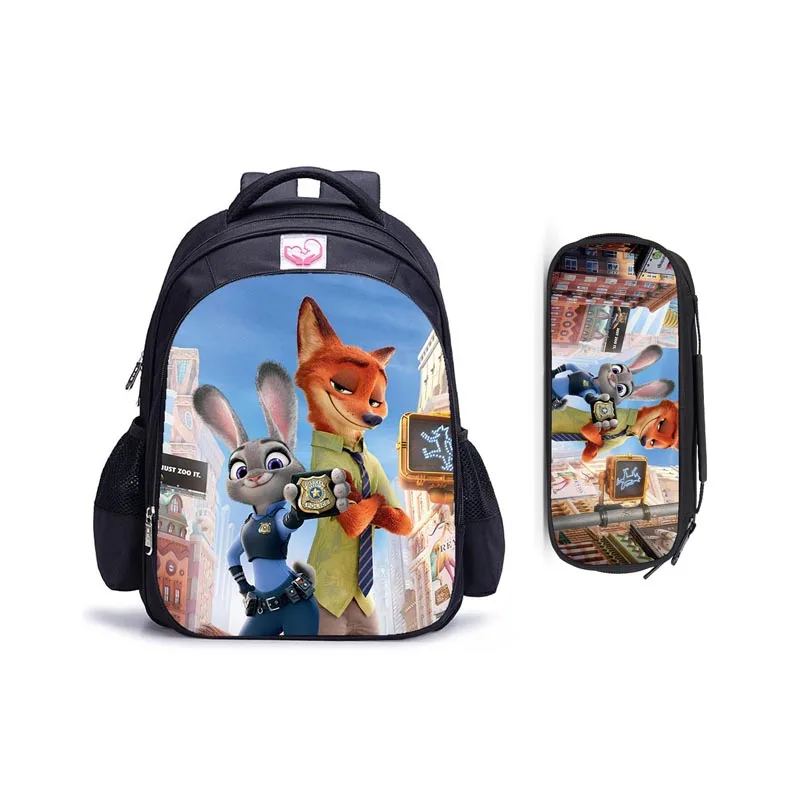 

16 Inch Disney Zootopia Backpack Boys Girls School Shoulder Bags Judy Nick Student Children School Bags College Rucksack Mochila