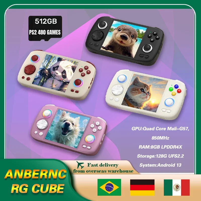 Портативная игровая консоль ANBERNIC RG CUBE в стиле ретро Android 13 8G + 128G 512 ГБ PSP PS2 RGCUBE