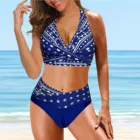 Женский винтажный купальник-танкини с открытой спиной и разрезом