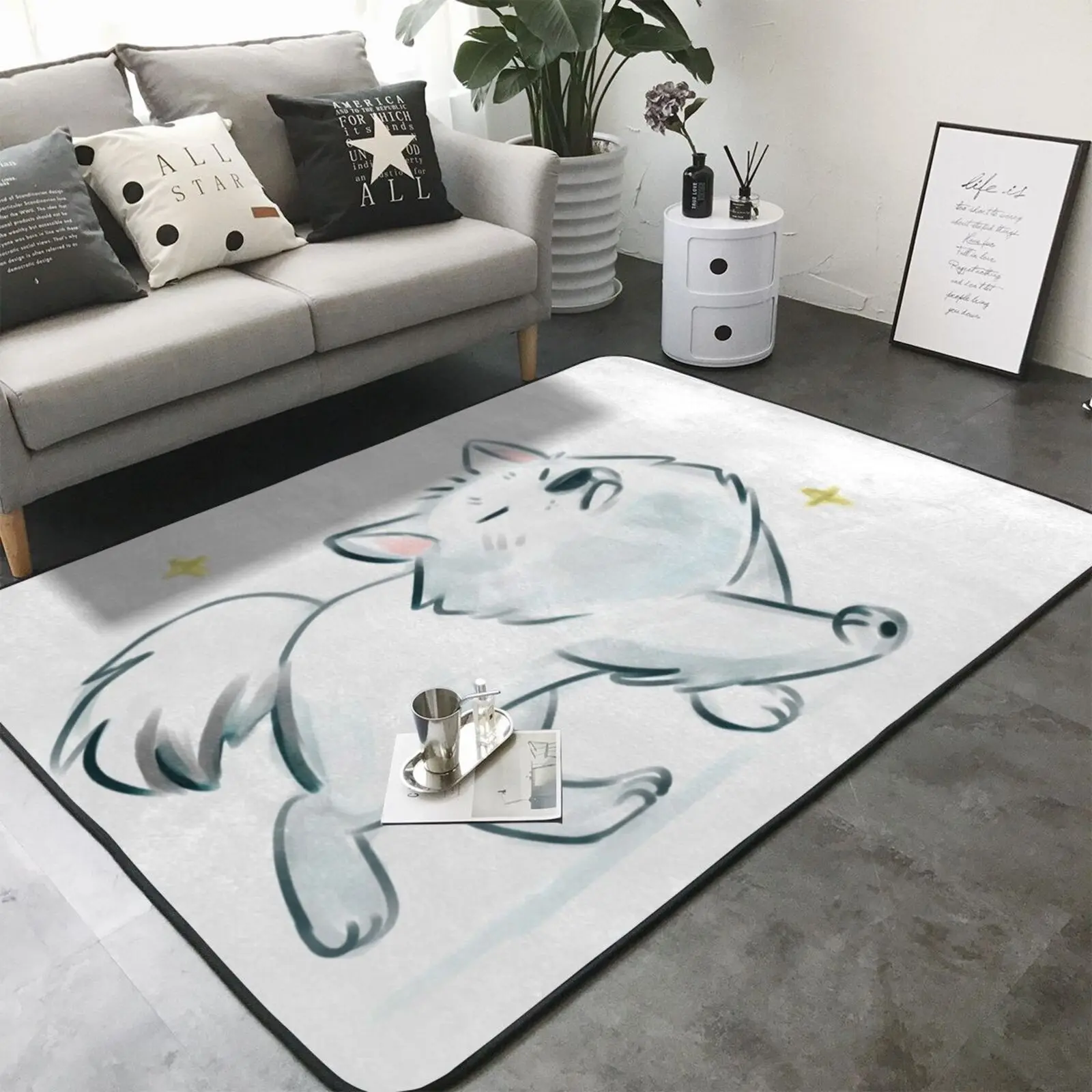 

Samoyed 2942 Tapis Tablecloth Home And Decoration Korean Room Decor Living Room Chair Coffee Table For Home And Comfort Carpet