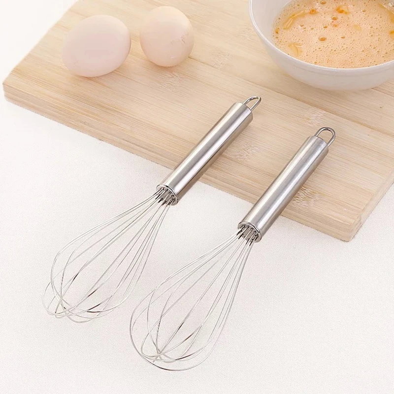 

8inches/1pcs Stainless Steel Balloon Wire Whisk Manual Egg Beater Mixer Kitchen Baking Utensil Milk Cream Butter Whisk Mixer