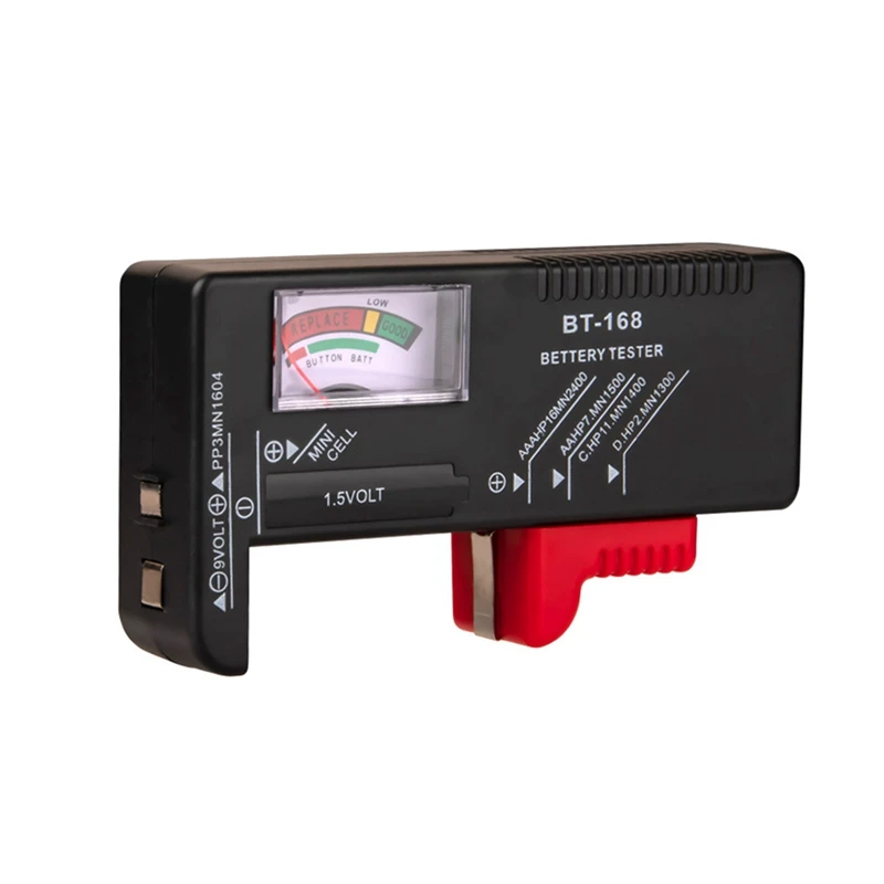 

BT-168 AA/AAA/C/D/9V/1,5 V Универсальный кнопочный элемент батареи с цветной шкалой Измеритель Индикатор напряжения тестер BT168