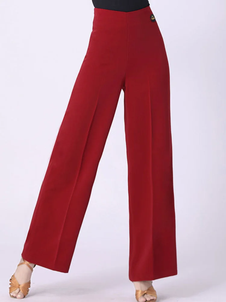 

Party High Dance Waist Ballroom Pants Original Carnival Women Costume Classical Practice Bandage Events Modern Wide Leg Trousers