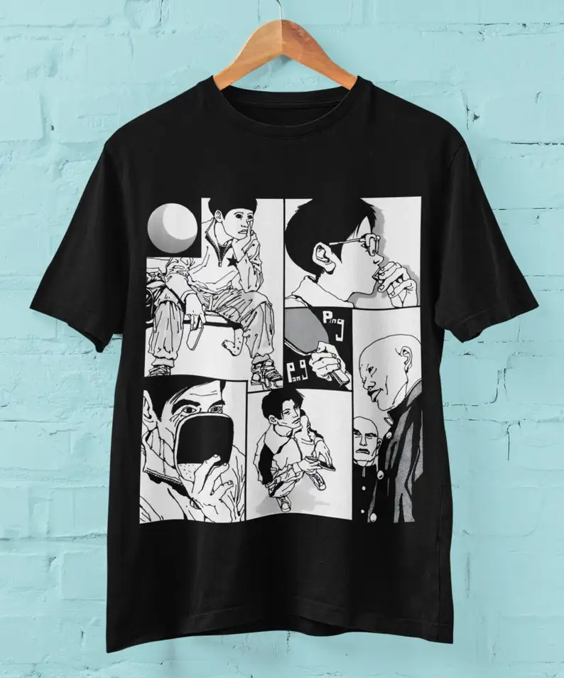 Футболка с круглым вырезом в стиле аниме Тайё Мацумото Пинг-понг подарочная