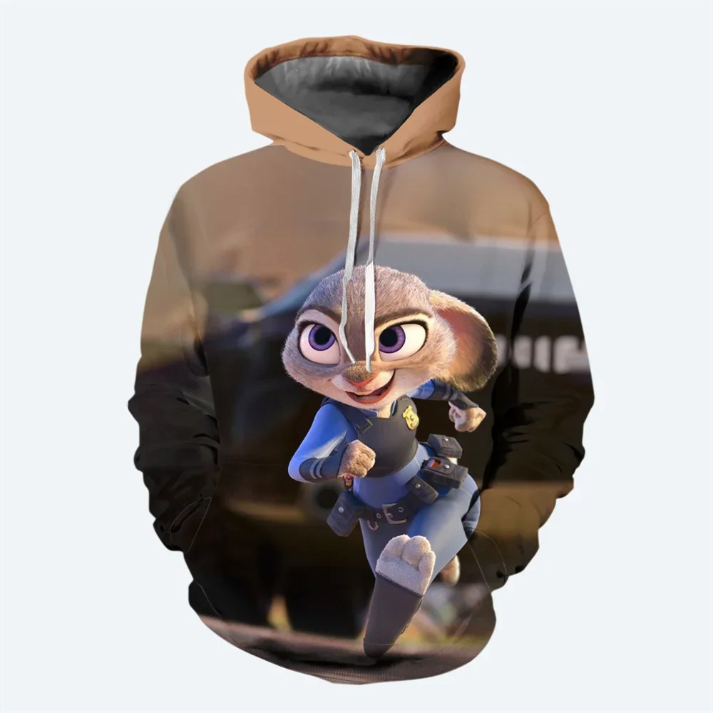 Zootopia Boys Girls Hoodies Disney Children's 3D Printed Oversized Pullovers Fashion Men's New Clothing