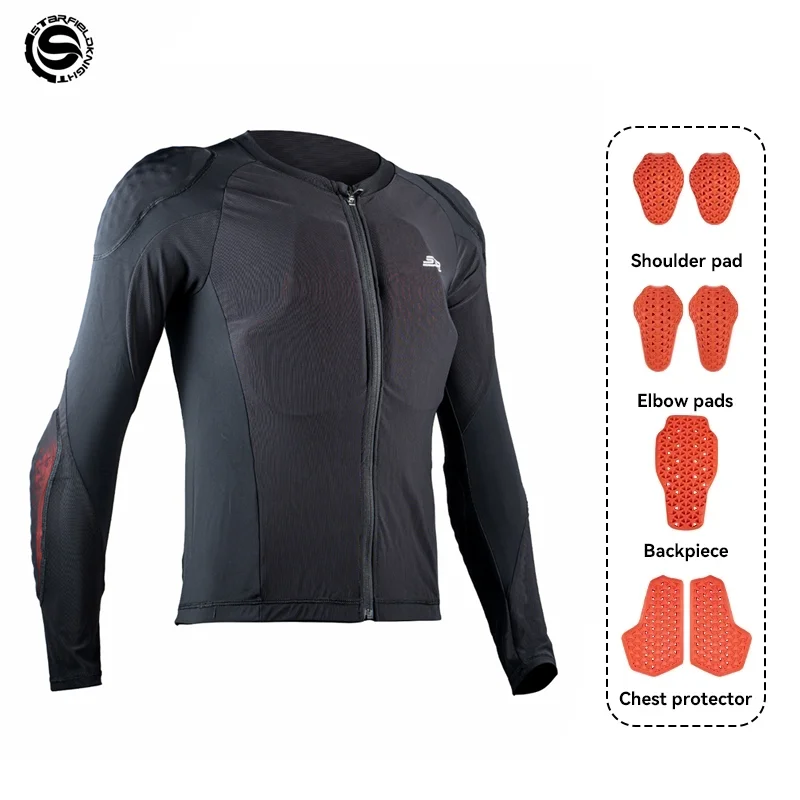 Черная мотоциклетная куртка Star Field Knight плотно прилегающая сетчатая дышащая