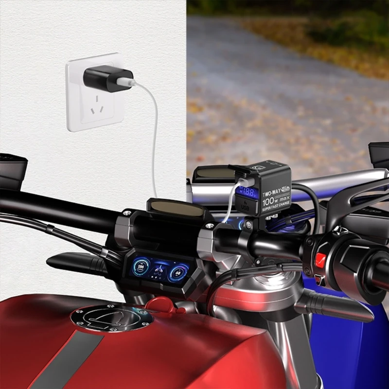 573A Двунаправленное зарядное устройство для мотоцикла типа C и USB-адаптер зарядки