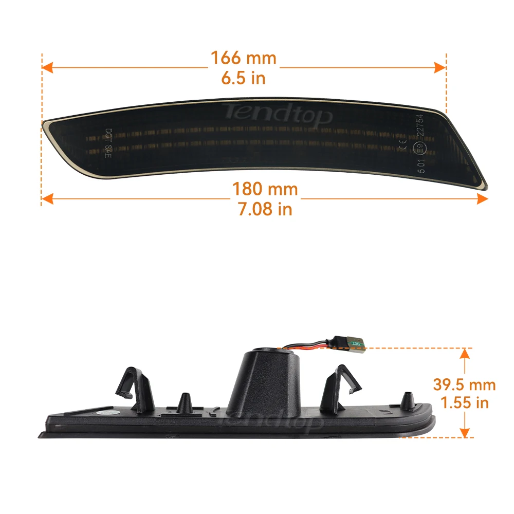 Передний и задний бампер динамические зеленые боковые габаритные огни