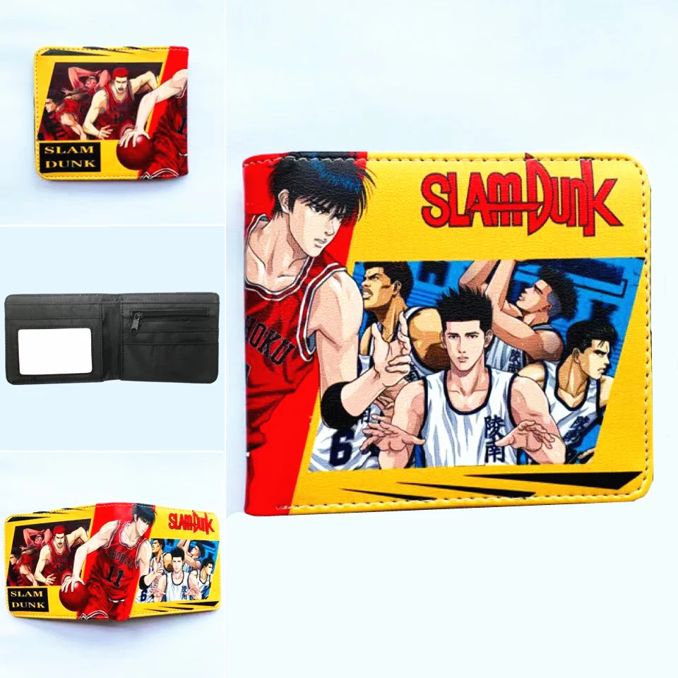 

Кошелек с принтом аниме Slam Dunk Kaede рукава, кошелек из кожи с мультипликационным принтом, двойной кошелек на молнии с карманом для монет, держа...
