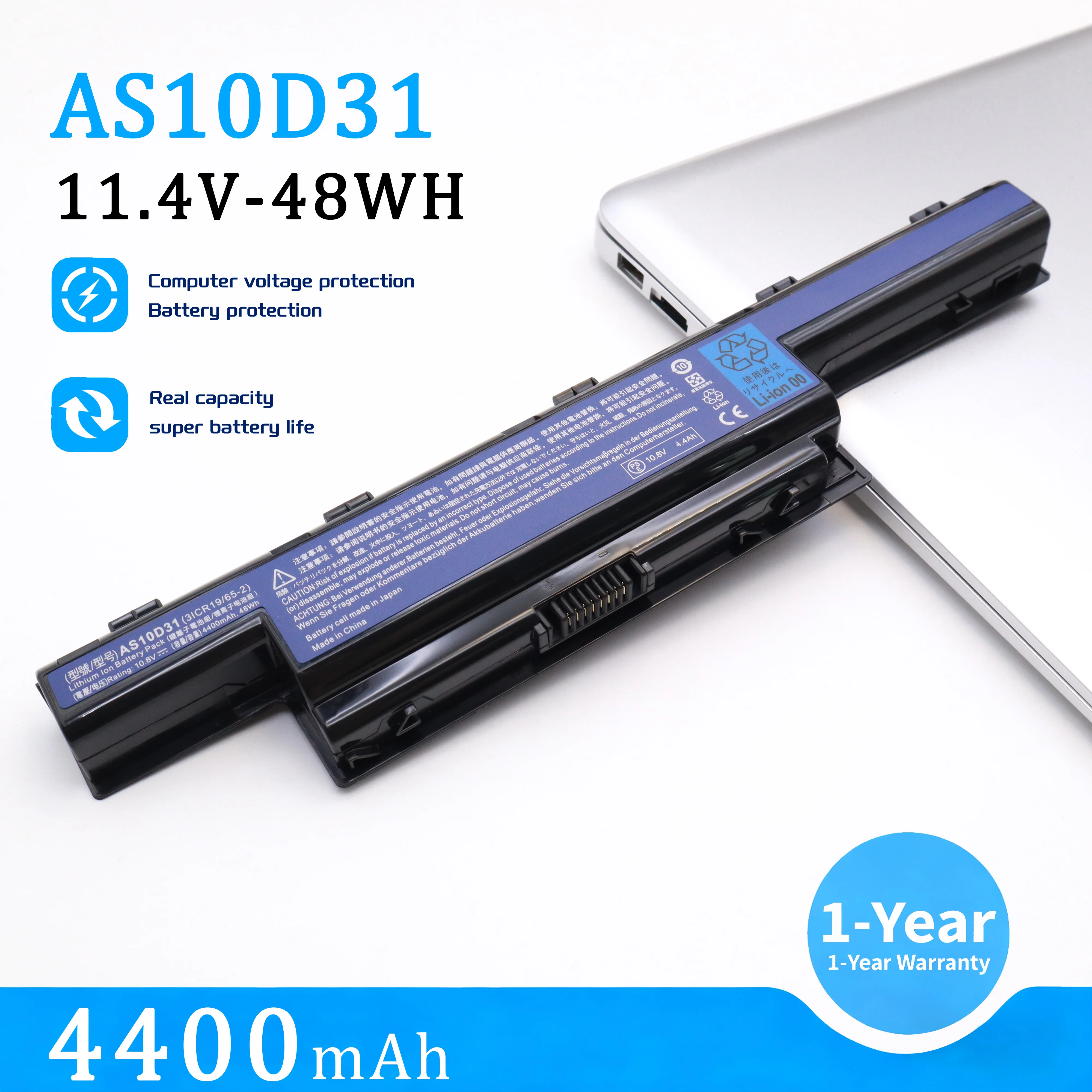 Фото Аккумулятор для ноутбука AS10D31 4400 мАч для Acer Aspire AS10D3E AS10D51 AS10D61 AS10D71 AS10D75 AS10D81 5741 5742 5750 5551G 5560G 5741G №1