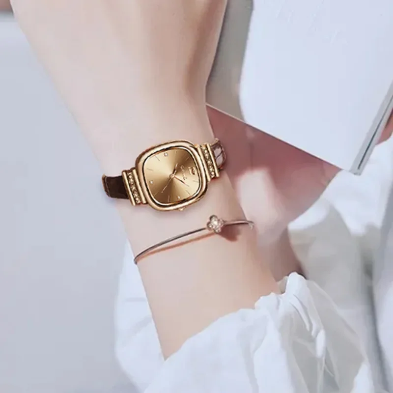 Часы Маленькие женские кварцевые роскошные модные водонепроницаемые спортивные