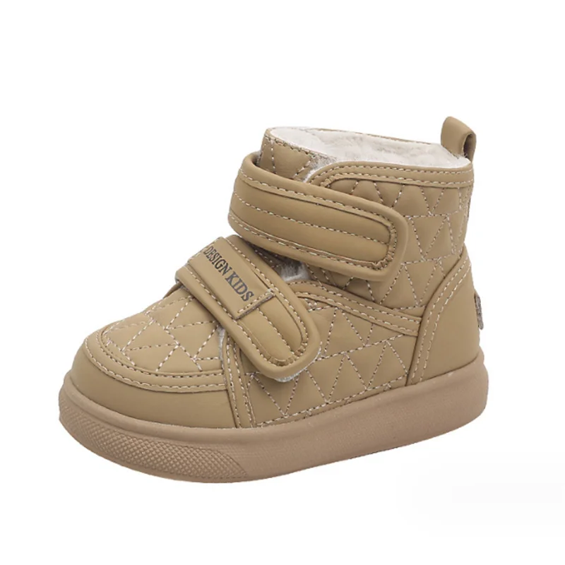 Новинка 2023 зимние детские ботинки кожаная детская обувь с двойным крючком и