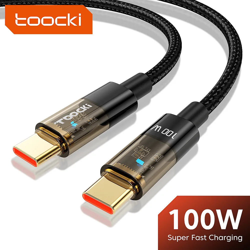 

Toocki 6A USB Type C Cable 100W USB C to Type C PD Fast Charging Charger Wire Cord For Macbook Samsung Xiaomi USBC Cable 2M
