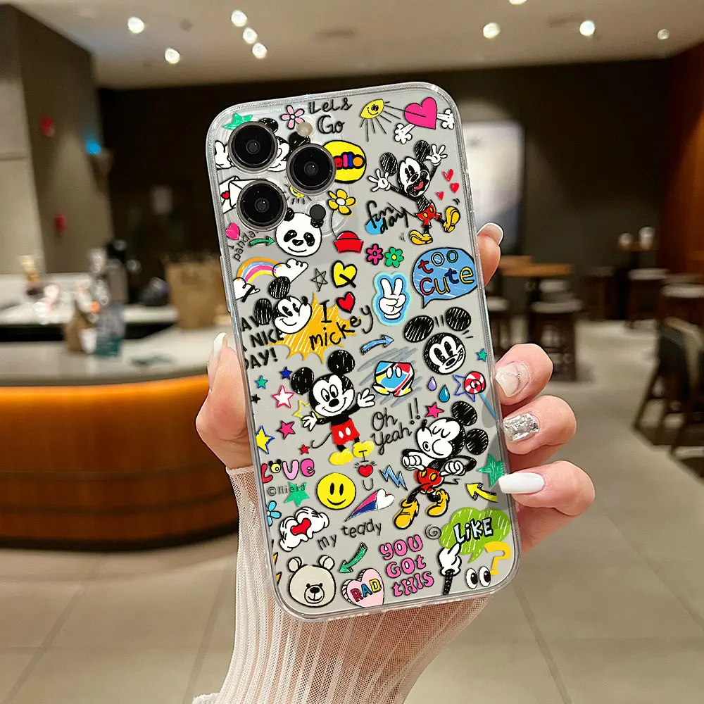 Забавный милый чехол для телефона с Микки и мышью Ins Samsung S24 S23 S22 S21 S20 S10 FE Note20 Note10 Plus