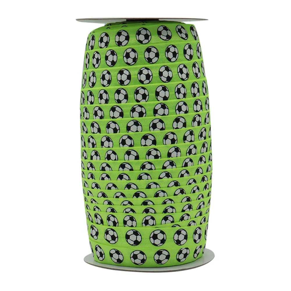 

5/8 inch Football Printed Ribbon Elastic Ribbon 50 Y/ Roll