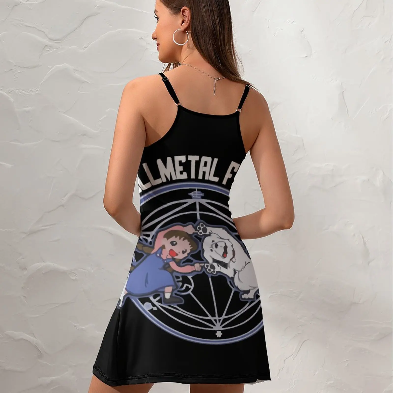 Экзотическая женская одежда платье на бретелях стальной алхимик фьюжн Нина