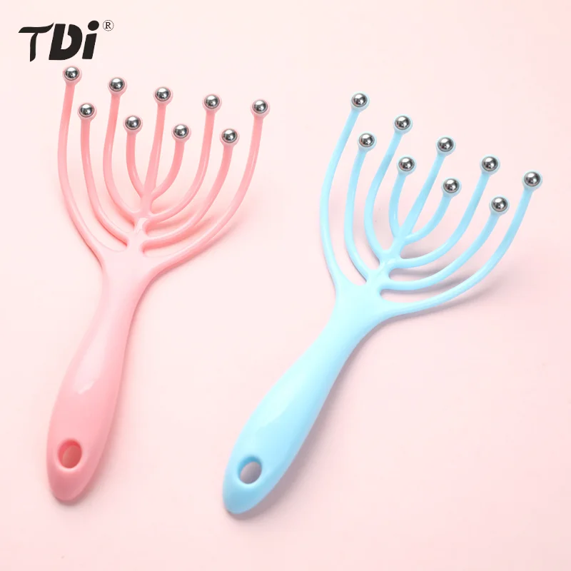 

Массажер для головы с девятью когтями, расслабляющий массаж головы в форме осьминога, расслабляющий спа-массаж, массажная Расческа с девятью бусинами для ухода за здоровьем