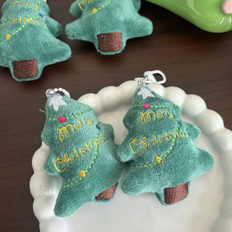 Плюшевая рождественская елка милый кулон кукла с вышивкой рождественский