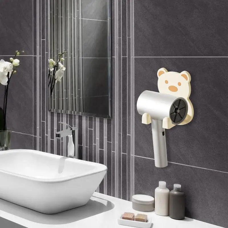 Настенная стойка для фена держатель Hug Bear водонепроницаемый органайзер