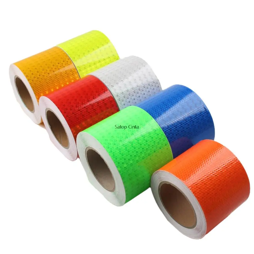 

4inch Honeycomb Reflective Safety Tapes Reflector Sticker Strong Waterproof Adhesive Retro Reflect Strips For Vehicles Truck 10m