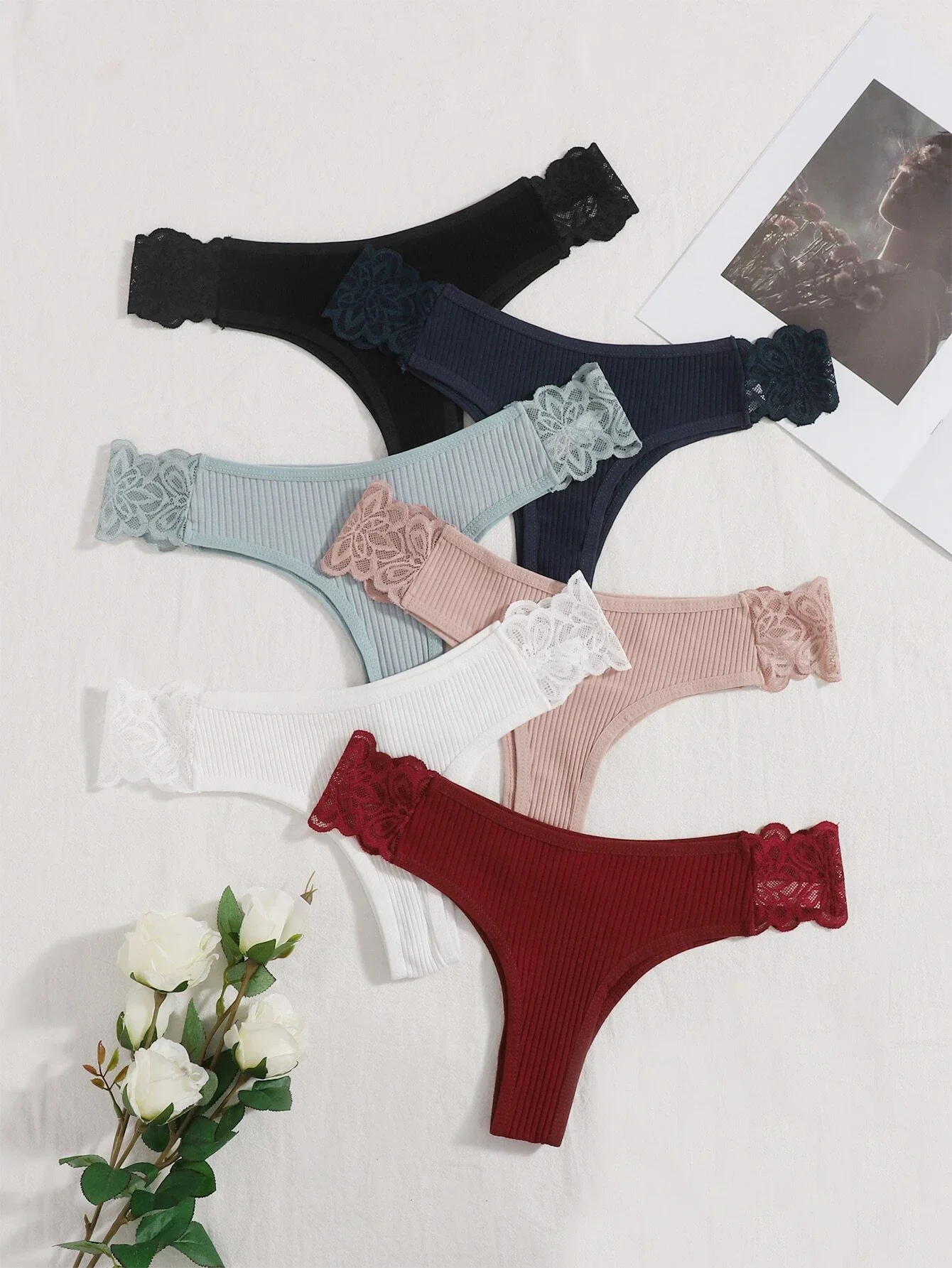 

6pack Contrast Lace Panty