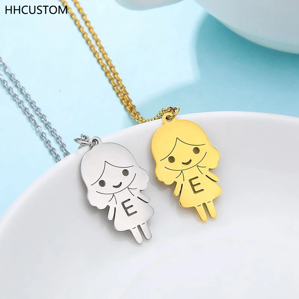 

HHCUSTOM Custom Girl Letter Necklaces Personality Stainless Steel Hollow Initials Pendant Choker For Women Jewelry Birthday Gift