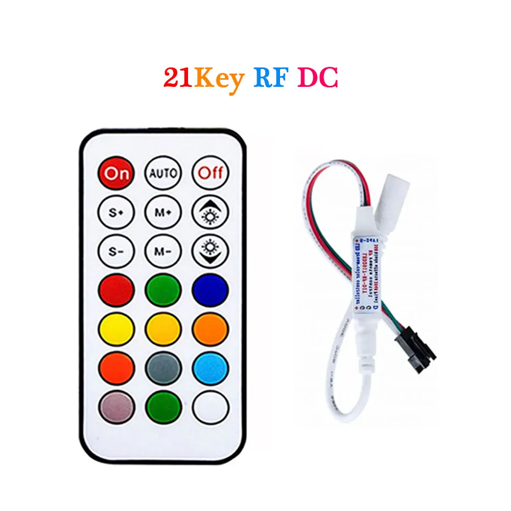 

Пиксельная Светодиодная лента WS2811 WS2812B, контроллер освесветильник, USB/DC, 3 клавиши, RF, 14/клавиши, пульт дистанционного управления WS2812, мини-контроллер