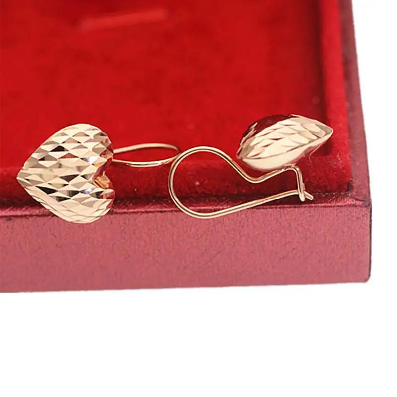 

Purple Gold Rose Gold Peach Heart Ear Simple Personality Fashion Temperament Trend All-Match Color Gold Ear Clip Eardrop Women's