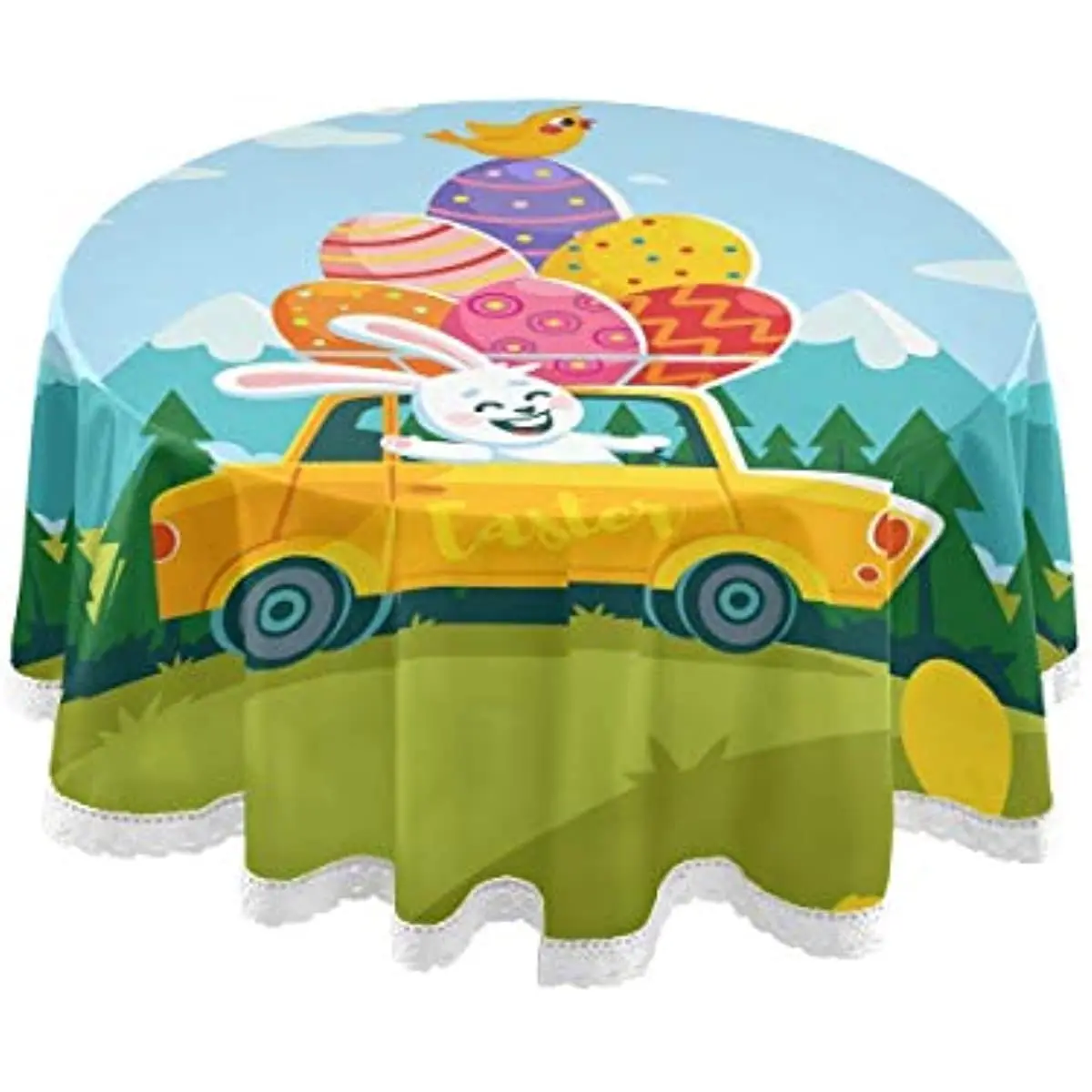 

Счастливые пасхальные яйца зайчик на горке фотообои для домашней кухни, водонепроницаемое пятно и морщины