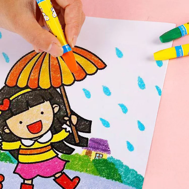 12 Цветов/набор моющихся детских масляных пастельных карандашей восковые рисунки художественные карандаши для школьника детей Скетч Арт Расходные материалы.