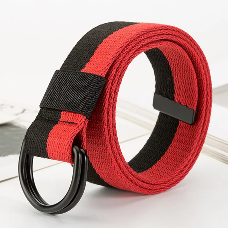 Ремень брезентовый унисекс Модный повседневный пояс для джинсов с двойной