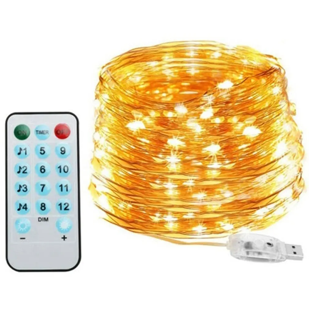 

5M/10M LED Copper wire light string fairy garland battery power copper wire lamp for party Christmas wedding decoration star