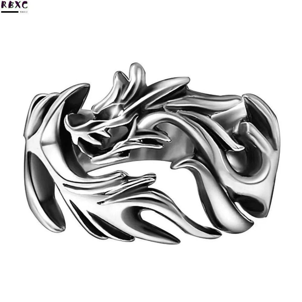 

Rbxc Chinese Style Jewelry Dragon Shaped Ring Fashion Cool Men and Women Raw Index Finger Ring Cast Titanium Steel Dragon Ring