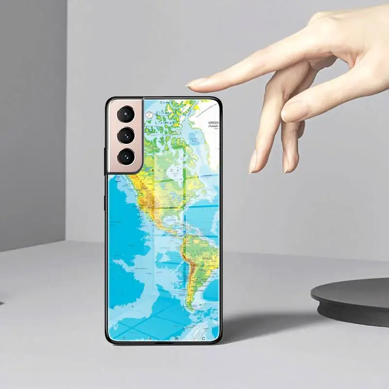 Дорожный Чехол для телефона с картой Мексики чехол из закаленного стекла Samsung S22