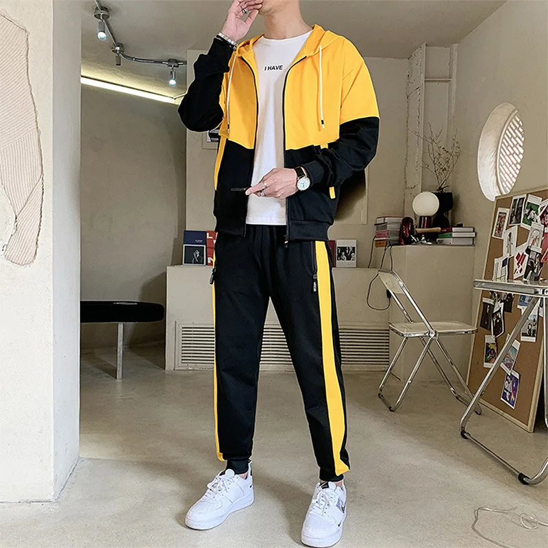 

Новинка 2022 мужской костюм для отдыха подростковый весенний спортивный костюм с капюшоном из двух предметов