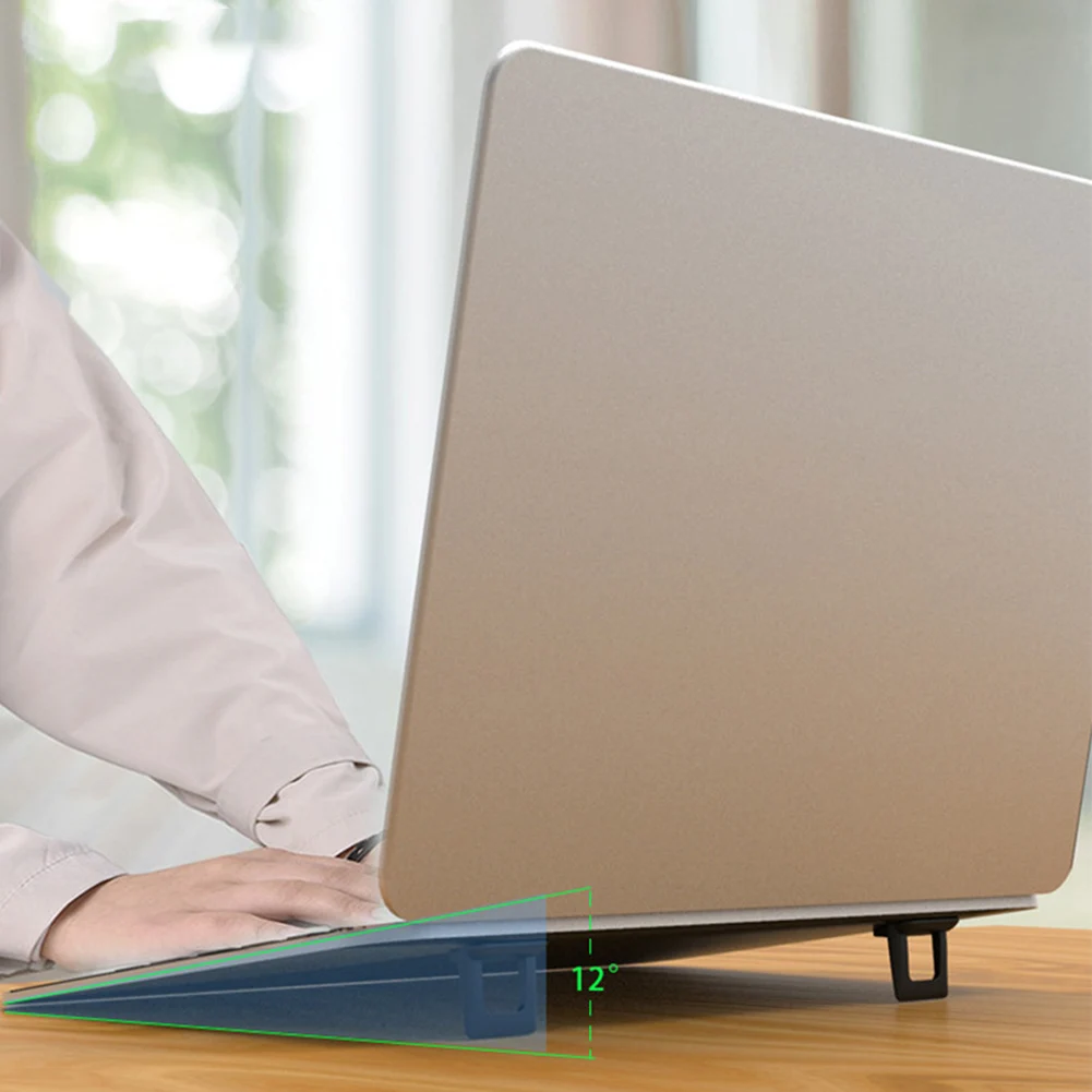 2pcs Universal Stable Computer Keyboard Riser Non Slip Home Office Invisible Ergonomic Lap Cooler Mini Laptop Stand Foldable