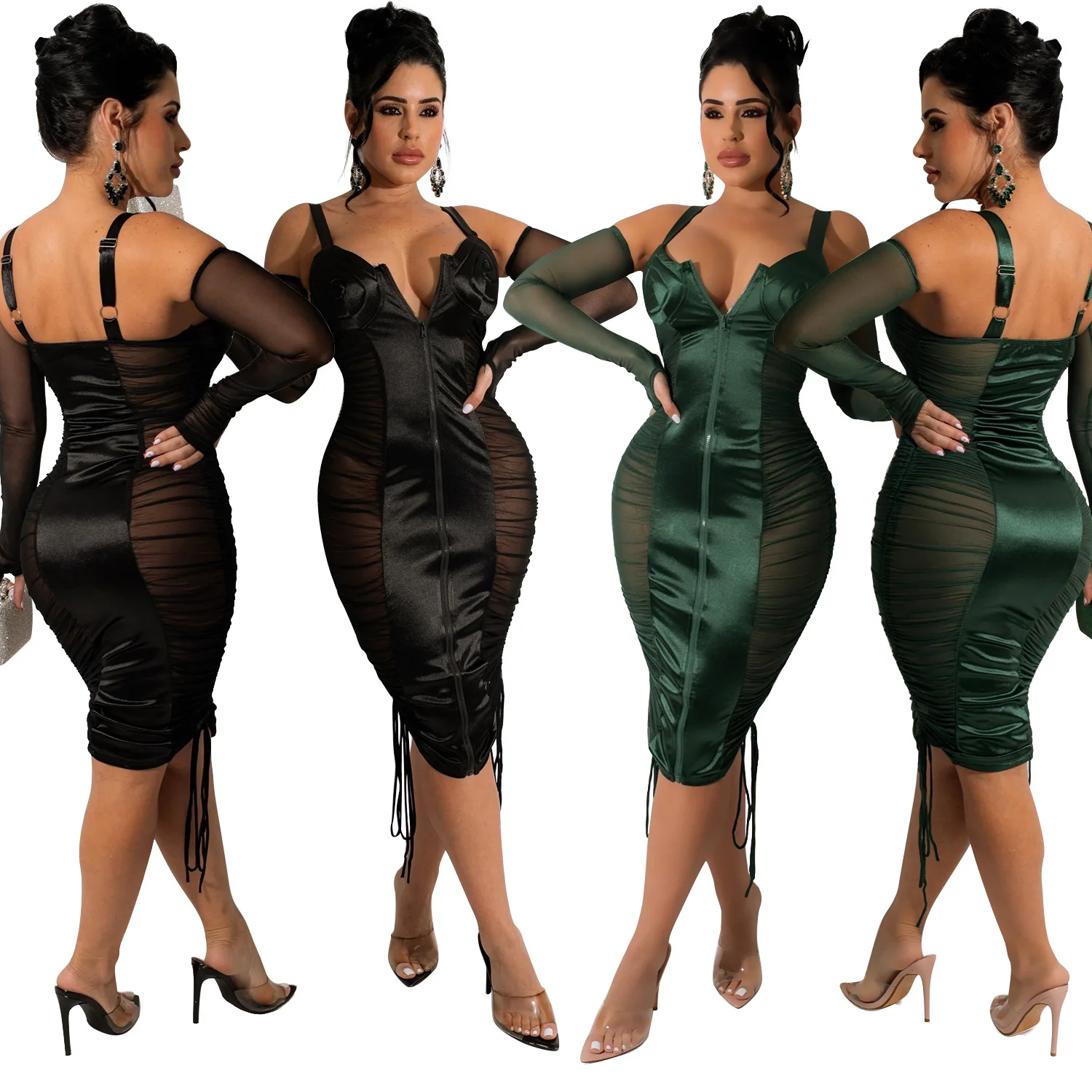 Женское модное повседневное привлекательное длинное платье с одним открытым