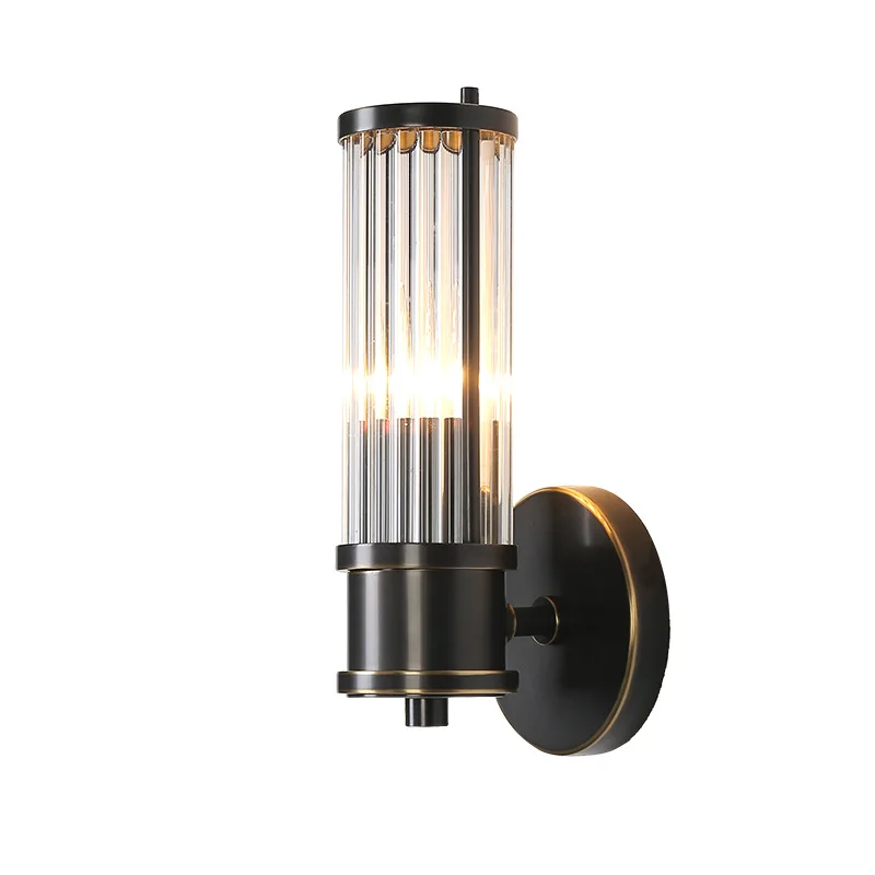 Европейские Стеклянные Цилиндрические настенные светильники фойе кровати