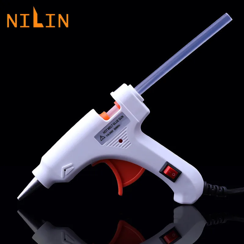 

New 20W Hot Melt Glue Gun with Glue Stick 7mm 110V-240V Mini Removable Thermo with Holder Electric Heat Gun Repairs Tool