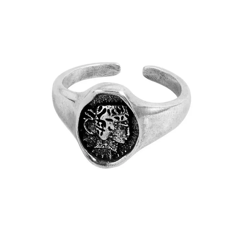 

Literary style, personality, fashion trend, retro feeling, distressed opening ring