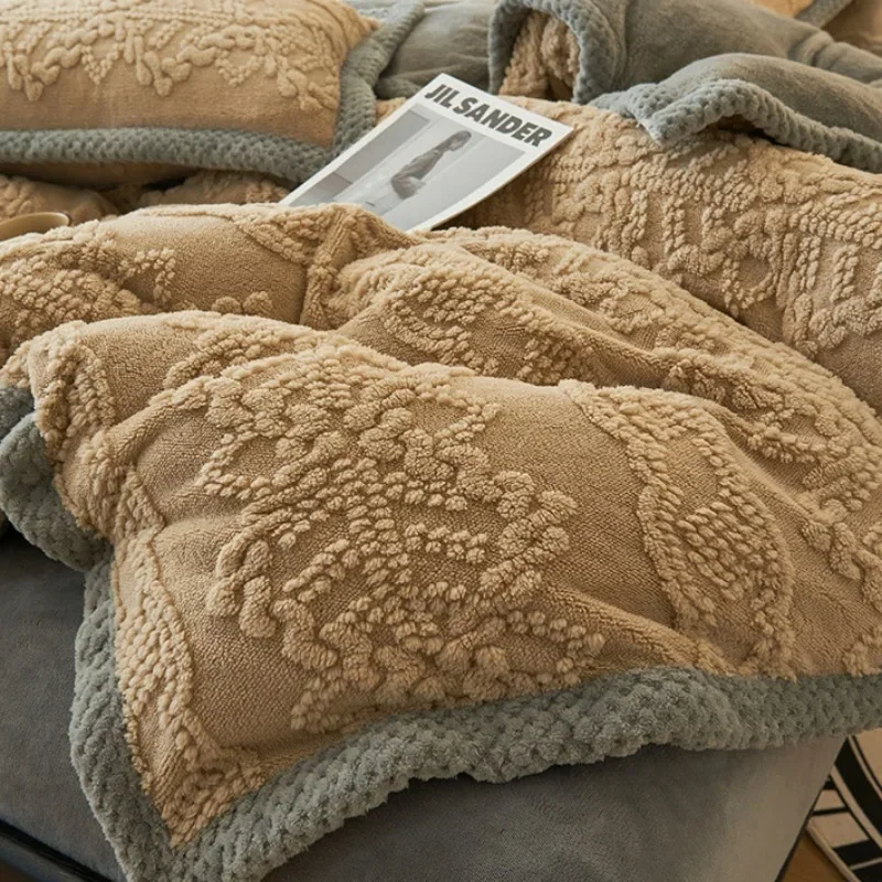 1 пододеяльник и 2 ранца Зимний толстый теплый двухсторонний плюшевый роскошный