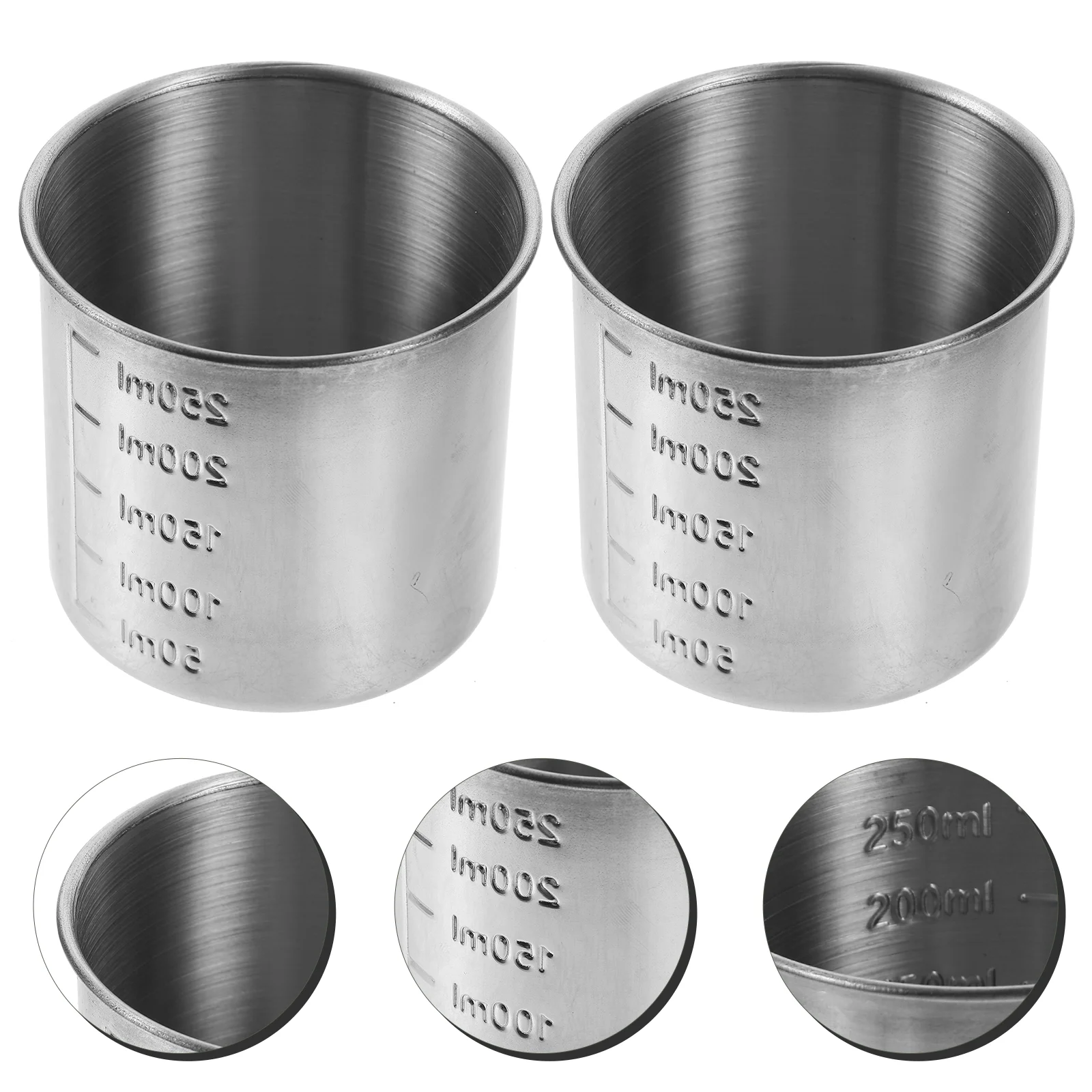 

2pcs Stainless Steel Measuring Cups Durable Measuring Cups Baking Measuring Cups