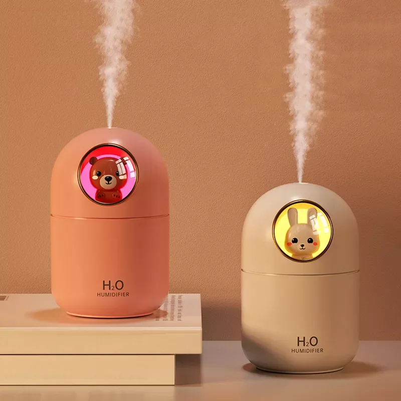 

Lovely Rabbit Air Humidifier 300ML USB Ultrasonic Cool Mist Aroma Diffuser Cute Pet Mini Humidificador with Colorful LED Light