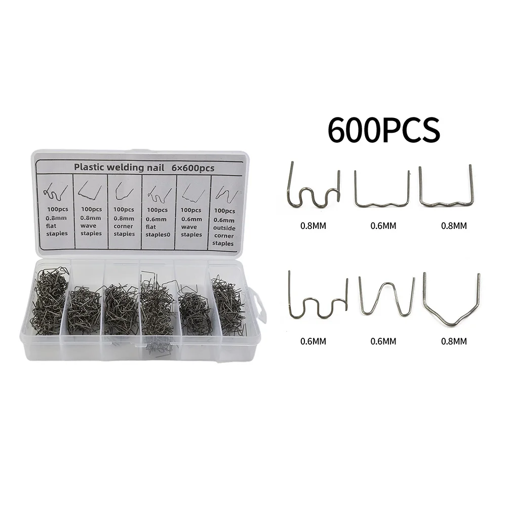 

600Pcs Plastic Repair Machine Welding Hot Stapler Bumper Fender Welder Staples Stainless Steel Staples Automotive Repair Kits