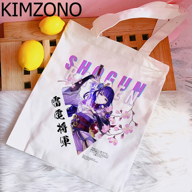 

Genshin Impact Hu Tao Xiao shopping bag bolsas de tela reusable grocery cotton shopper bag bolsas reutilizables sacola custom