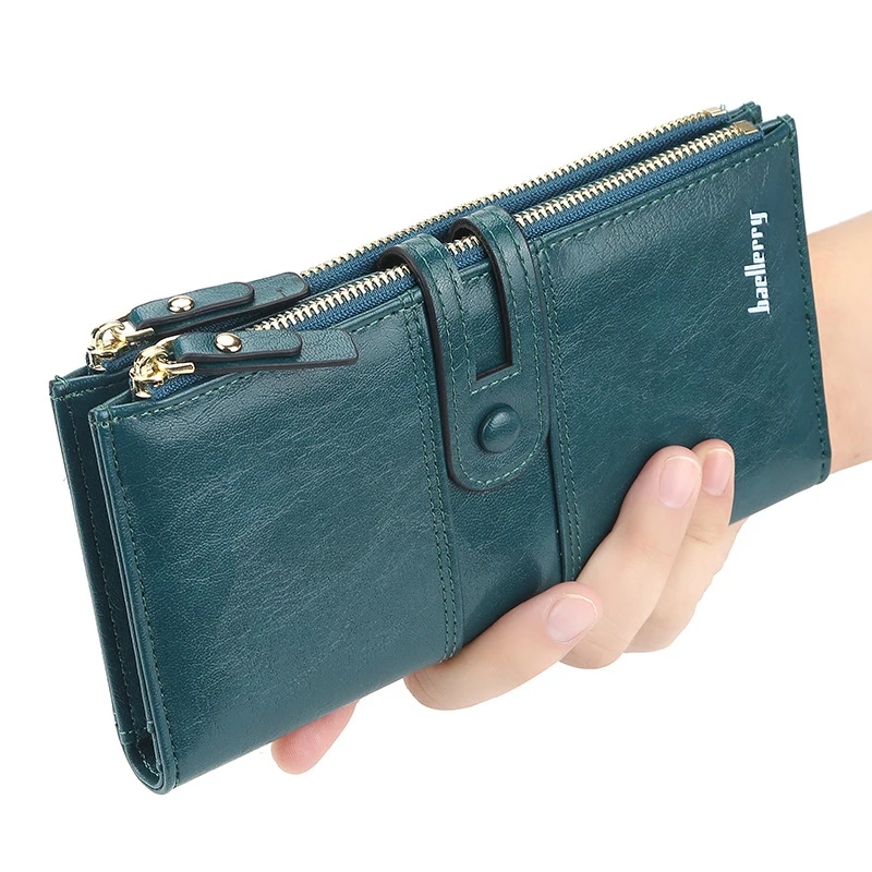 

2022 Women Wallets Fashion Long Leather Top Quality Card Holder Classic Female Purse Zipper Brand Wallet For Women